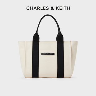 CHARLES&KEITH24夏新品CK2-30151435简约手提大容量帆布托特包女