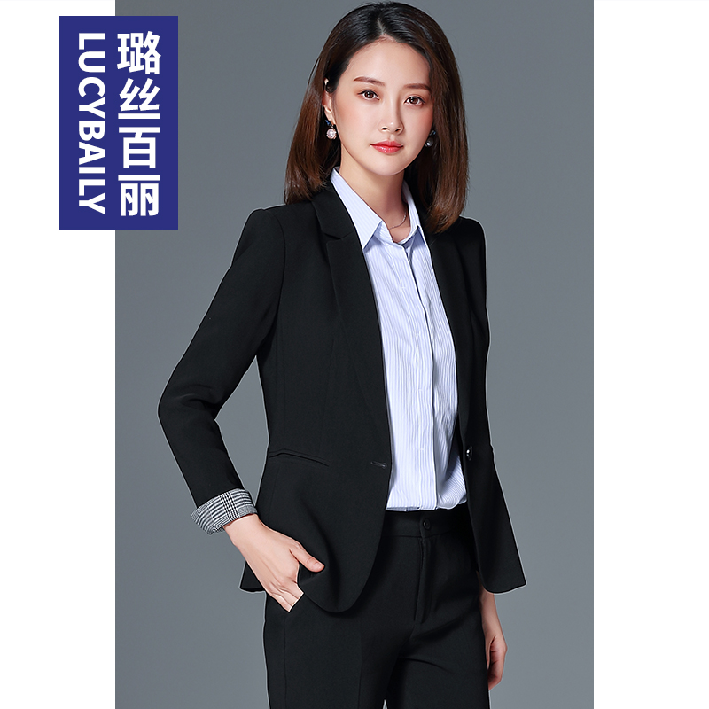 职业装黑色小西装外套女设计感小众气质商务正装工作服ol西服秋季