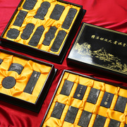 Fu Bixing National non-genetic person Wang Aijun's representative work Collection of 15-year-old ink stick set Oil fume study four treasures set ink stick Hui ink handmade calligraphy and French painting Hu Kaiwen ink ingot