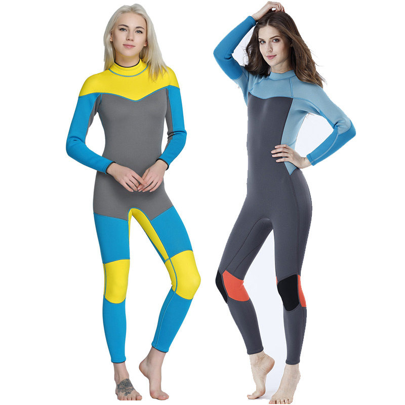3mm氯丁橡胶潜水服女士长袖长裤保暖浮潜防晒潜水衣户外冬泳冲浪
