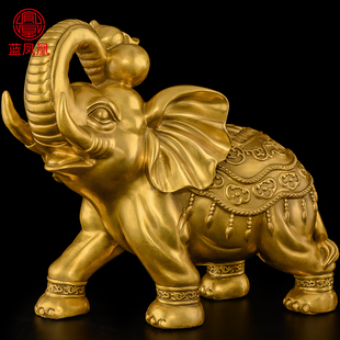 铜大象摆件一对铜象吸水象财门口客厅办公室装饰品财富大象大号