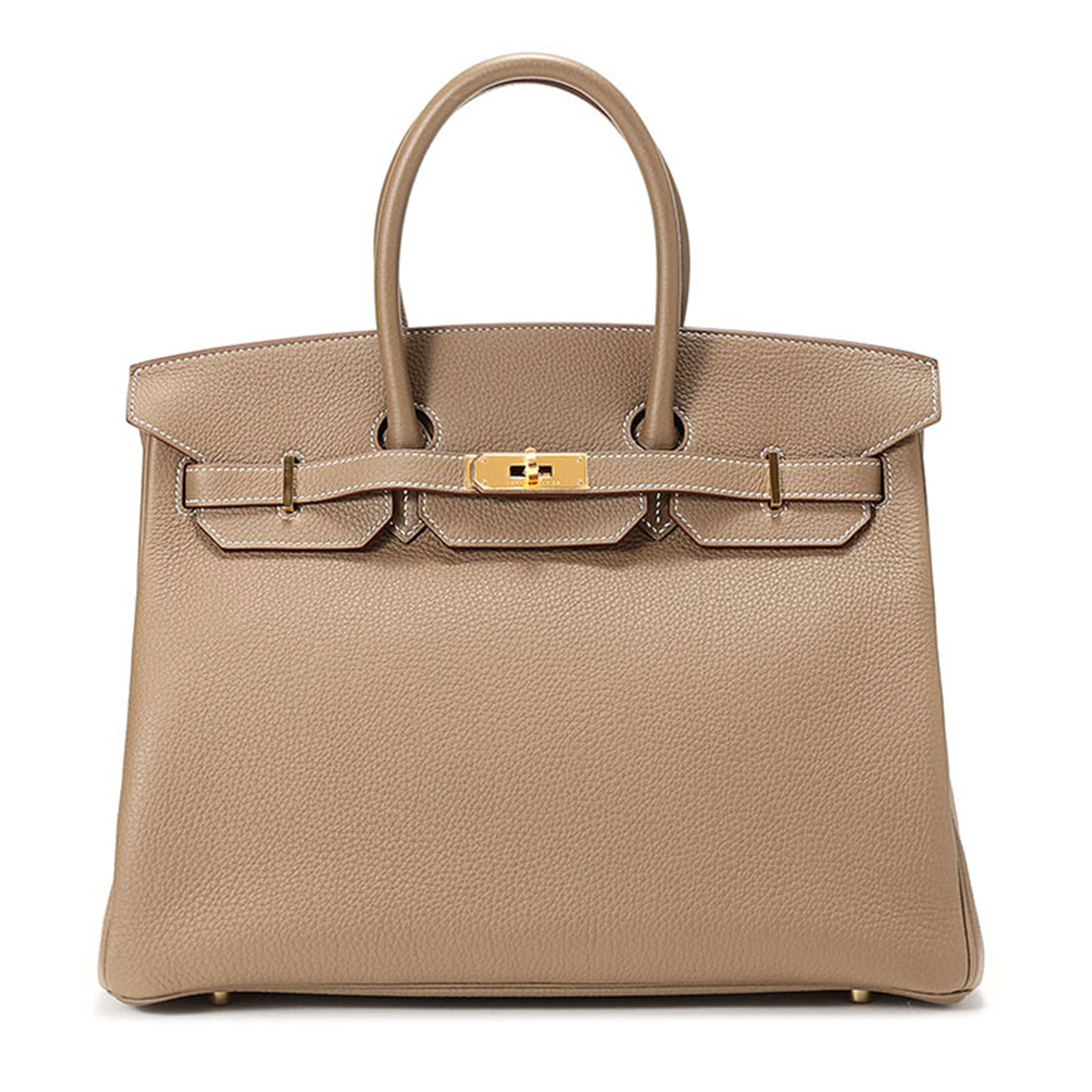 【9.9新】hermes(爱马仕) 大象灰皮质手提包