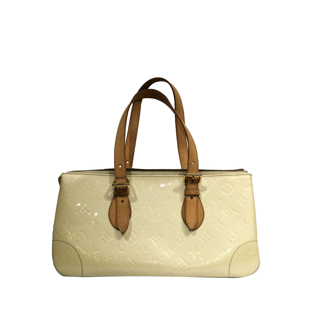 【8.0新】 lv白色漆皮手提包