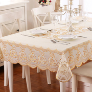 Tablecloth PVC waterproof and oil-proof disposable plastic rectangular household lace Nordic tablecloth tablecloth 1.4*2 meters