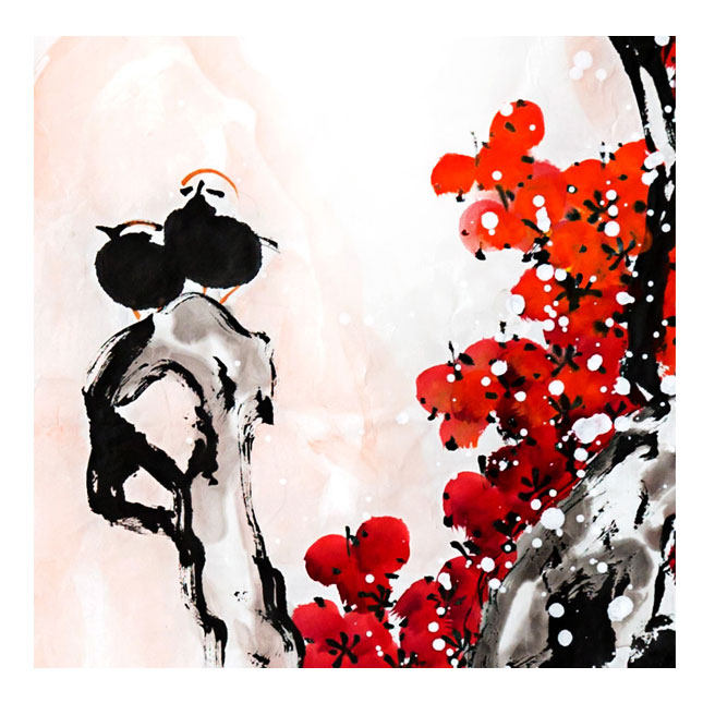 赵梅生《花鸟四屏》著名国画大师