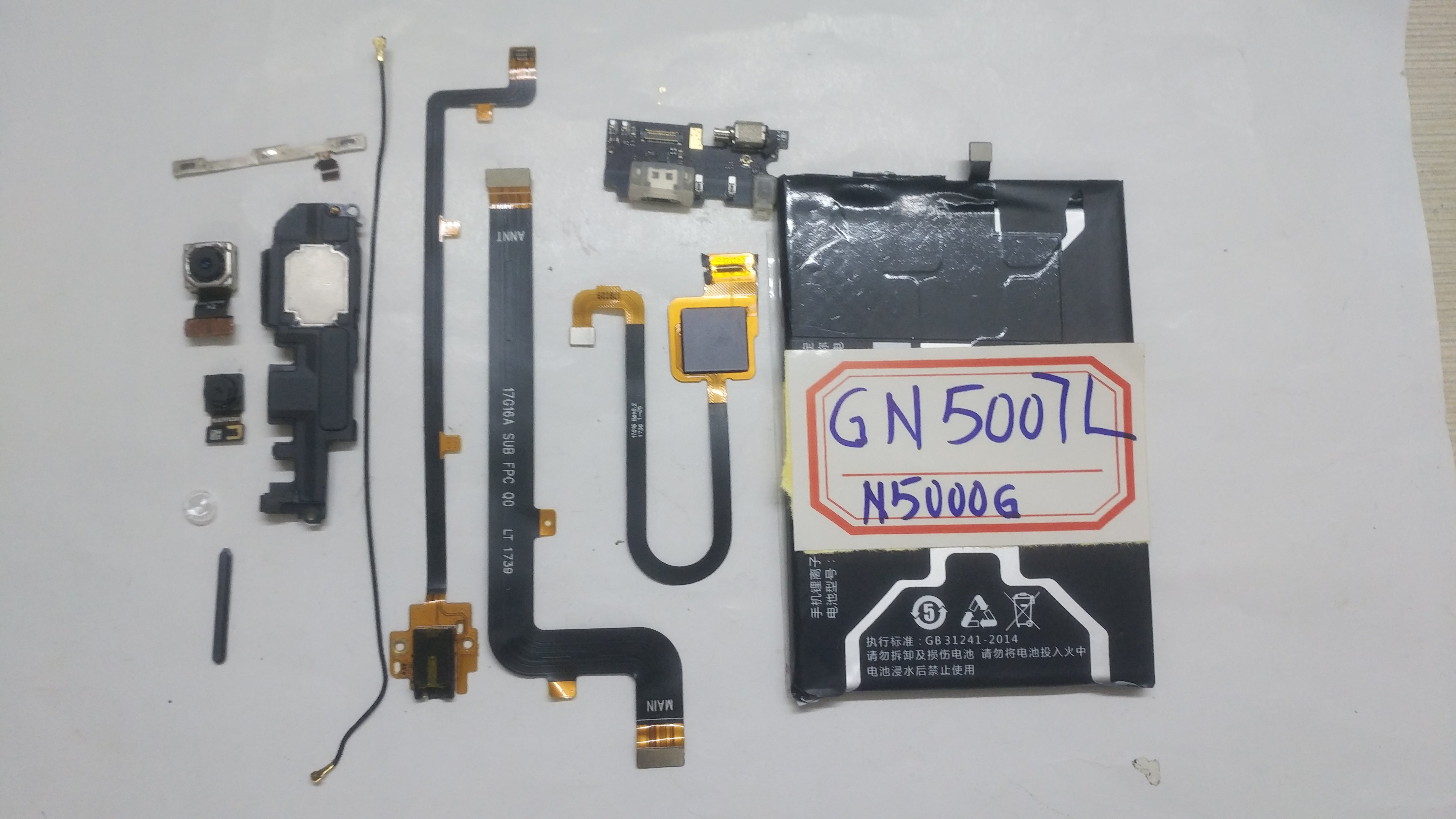 主板小喇叭_金立gn5007主板 开机指纹排线 尾插小板 摄像头 卡托电池