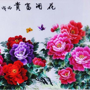 618版画海报展板素材815花开富贵牡丹图-副本