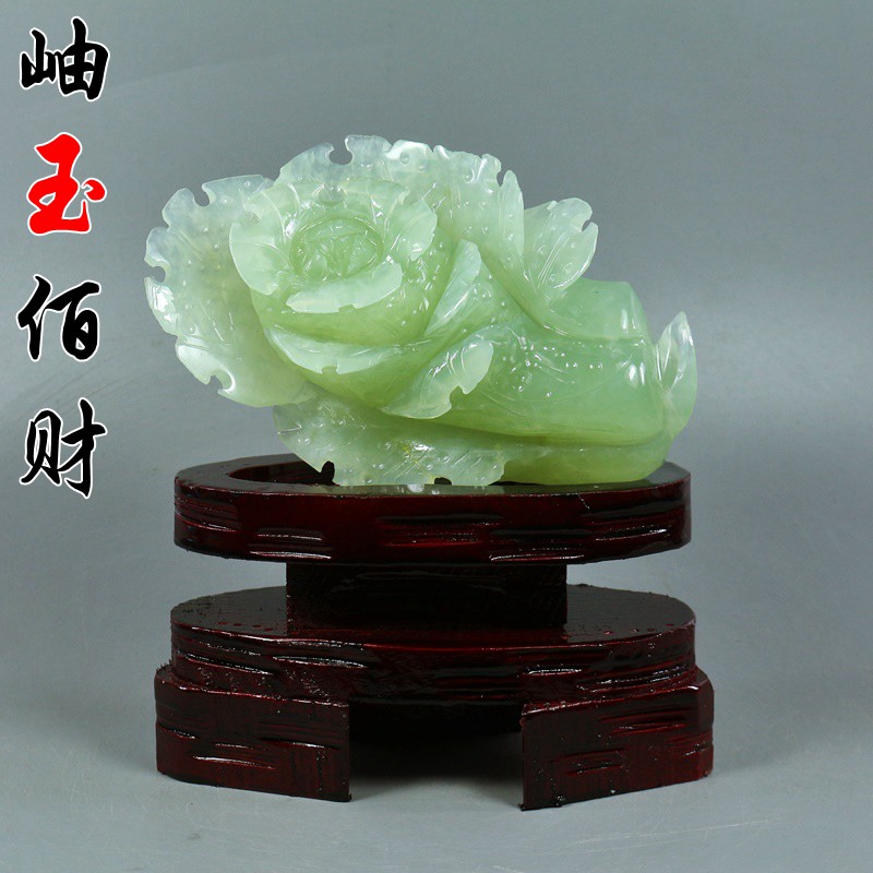 玉雕_天然玉石白菜 岫玉摆件精品岫玉白菜客厅玉器 玉石摆件岫岩玉雕