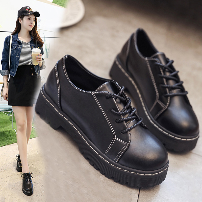 ins Small shoes women 2019 Autumn and winter new pattern student Versatile England Flat bottom College wind skirt Retro Single shoesin the Women's Shoes, Low shoes category - from Buy2taobao.com to provide professional Taobao agent buy service