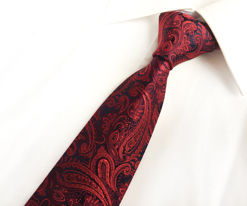 带带帅 男士商务正装新郎结婚拉链领带 红色条纹懒人一拉的领带 - 带