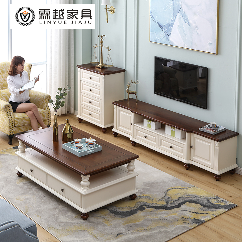 美式全实木电视柜茶几斗柜组合简约田园地中海地柜小户型客厅家具|ruв категории жилой мебели, кабинет, телевизионный шкаф - от Buy2taobao.com для оказания профессиональной услуги покупки агента Taobao