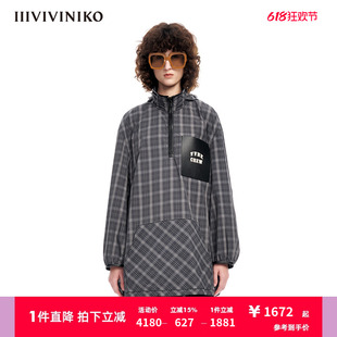 IIIVIVINIKO“意大利LIMONTA色织”暗格纹连衣裙女M310606126B