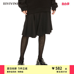 IIIVIVINIKO春夏新品灵动立裁黑色鱼尾半身裙女M210718142A