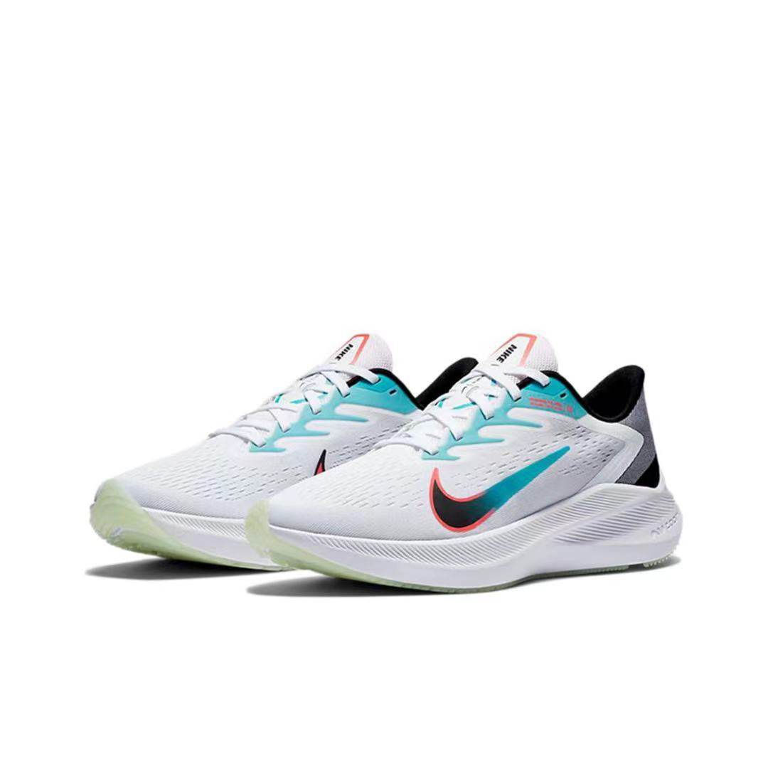 特价运动鞋男耐克气垫网面透气_nike zoom winflo 7 男子网面透气白色