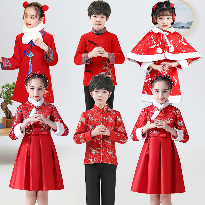 儿童打鼓服演出服中国风开门红表演服幼儿园元旦喜庆秧歌舞蹈服装