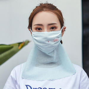 防晒口罩护颈女夏薄款防尘透气可清洗护眼角防紫外线骑行遮脸面罩