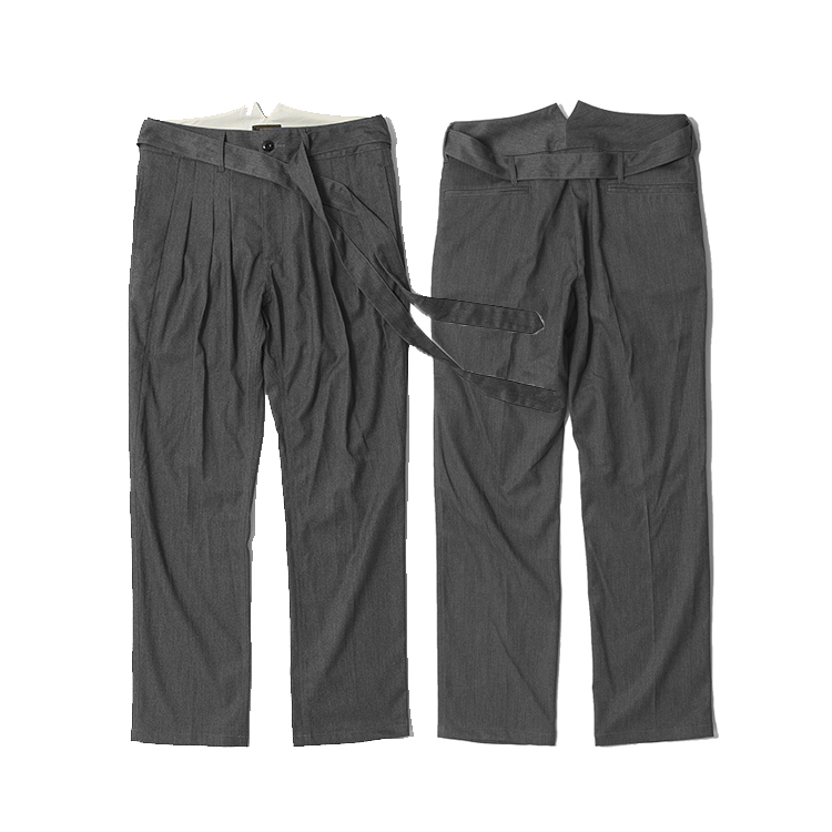 AUG 秋冬新品 HAKAMA 劍道休閑西服褲子男 羊毛直筒長褲腰帶DCDT在類目 男裝, 休閒褲中 - 來自Buy2taobao.com提供專業的淘寶代購服務