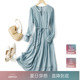 IHIMI设计感显瘦气质高级裙子女2024春季新款简约时尚收腰连衣裙