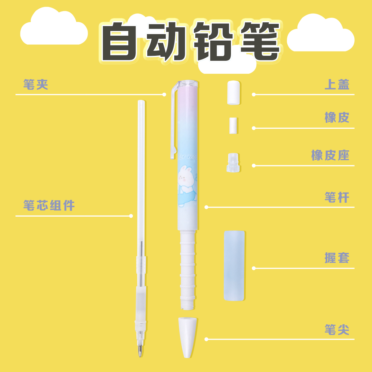 自动铅笔的结构名称图片