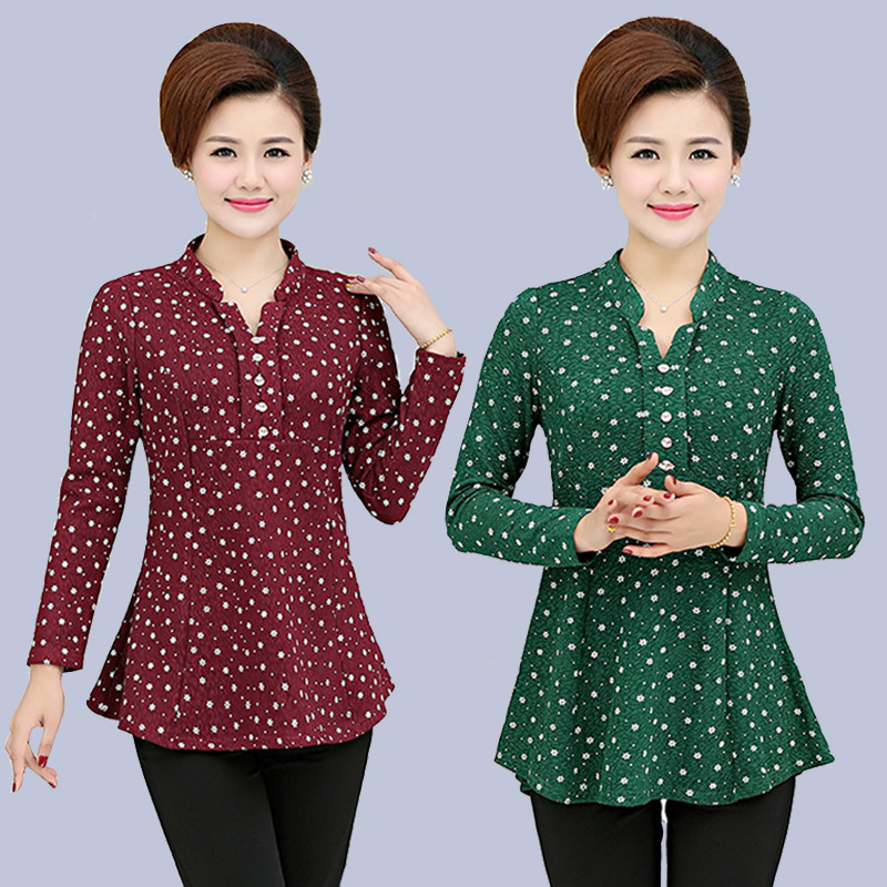 新款中老年女装春秋装上衣中年妈妈衬衫大码长袖打底衫50岁60衣服|ruв категории Женская одежда, в пожилых женщин - от Buy2taobao.com для оказания профессиональной услуги покупки агента Taobao
