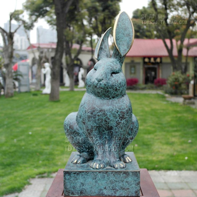 十二生肖兔吉祥物铜雕塑工艺品家居饰品属兔生日礼物艺术品摆件