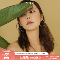 925银大小耳圈女韩国个性气质耳坠耳钉耳饰圆形圆圈圈款圆环耳环
