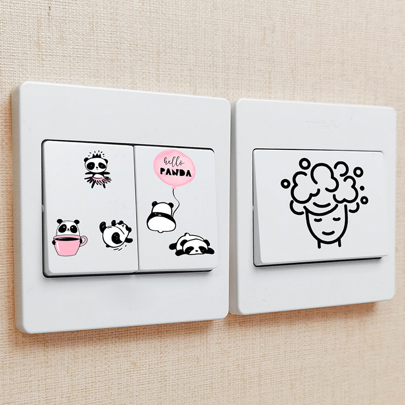 微笑工坊旗舰店的优惠券大全—创意漫画开关贴卡通可爱开关面板标识