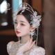 新款韩式仙气白纱圣女冠新娘结婚头饰婚纱礼服水晶发箍新娘配饰