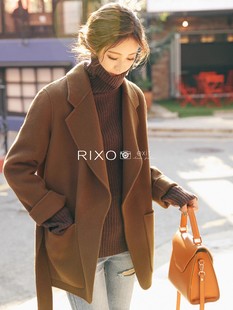 RIXO EXIT法式大衣女秋冬新款韩版宽松小个子西装毛呢外套