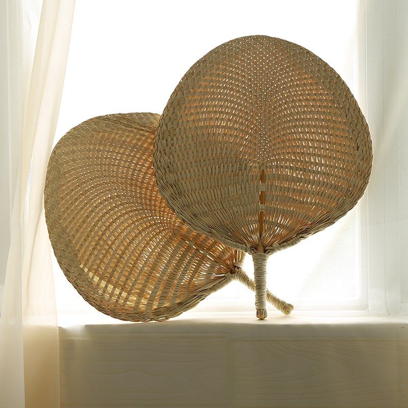 手工蒲扇中国风古典汉服婴儿夏季纳凉大葵扇草编扇子圆扇编织