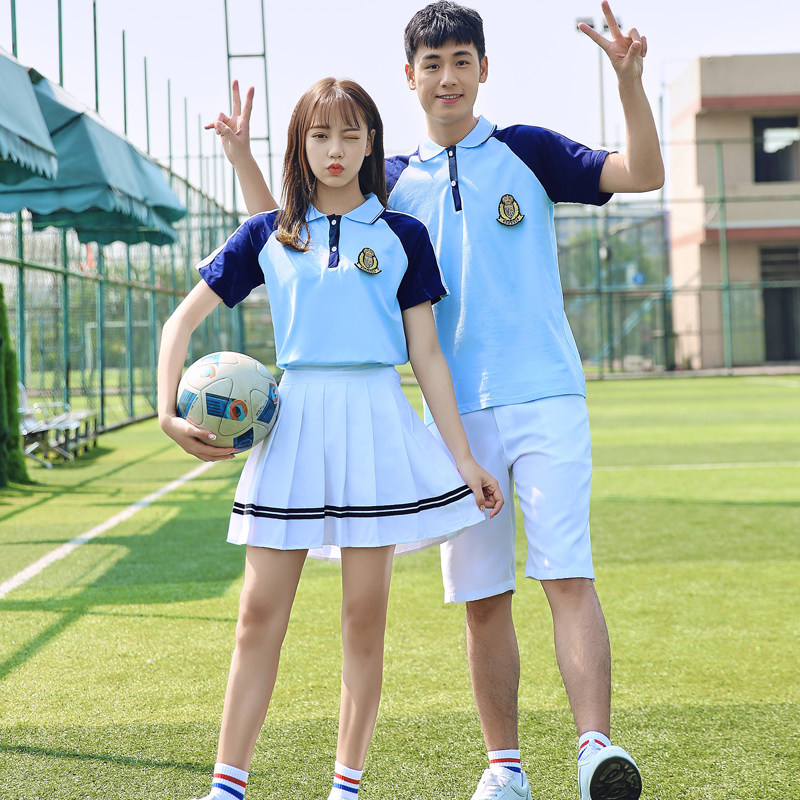 网红校服套装学院风班服ins港风t恤高中生初中学生毕业照演出服装