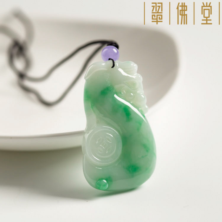 翠佛堂天然翡翠生意兴隆吊坠fsh1109040t