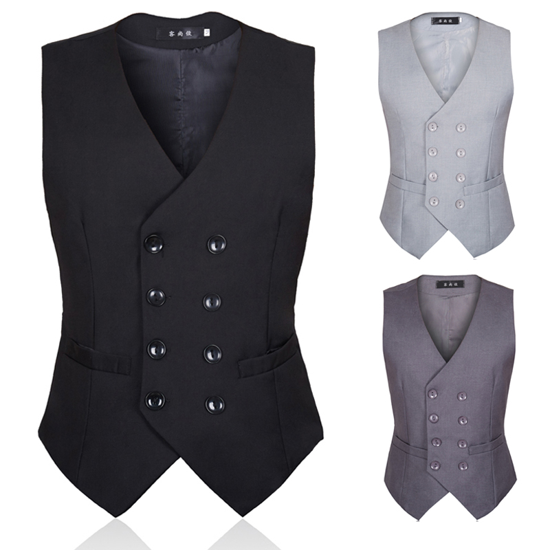 Autumn Waistcoat for men British style Korean Edition black Double-breasted Self-cultivation Men suit Vest vestin the Men's clothing, Vest/Vest category - from Buy2taobao.com to provide professional Taobao agent buy service