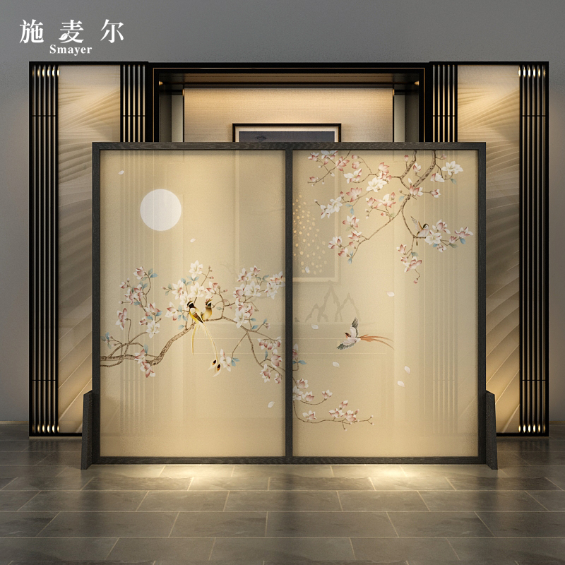 新中式实木屏风隔断装饰玄关客厅卧室公司酒店大堂半透明遮挡座屏|ruв категории жилой мебели, ширма/цветок окно, место экран - от Buy2taobao.com для оказания профессиональной услуги покупки агента Taobao