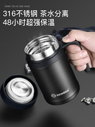 British thermos cup men and women 316 stainless steel business tea cup with handle boss cup office meeting water cup