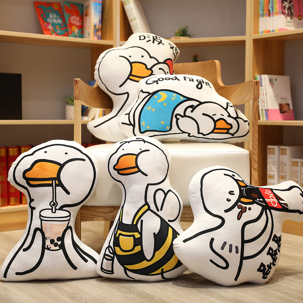 床头创意_创意搞怪鸭鸭抱枕可爱鸭子午睡枕靠枕卧室床头靠垫沙发客厅