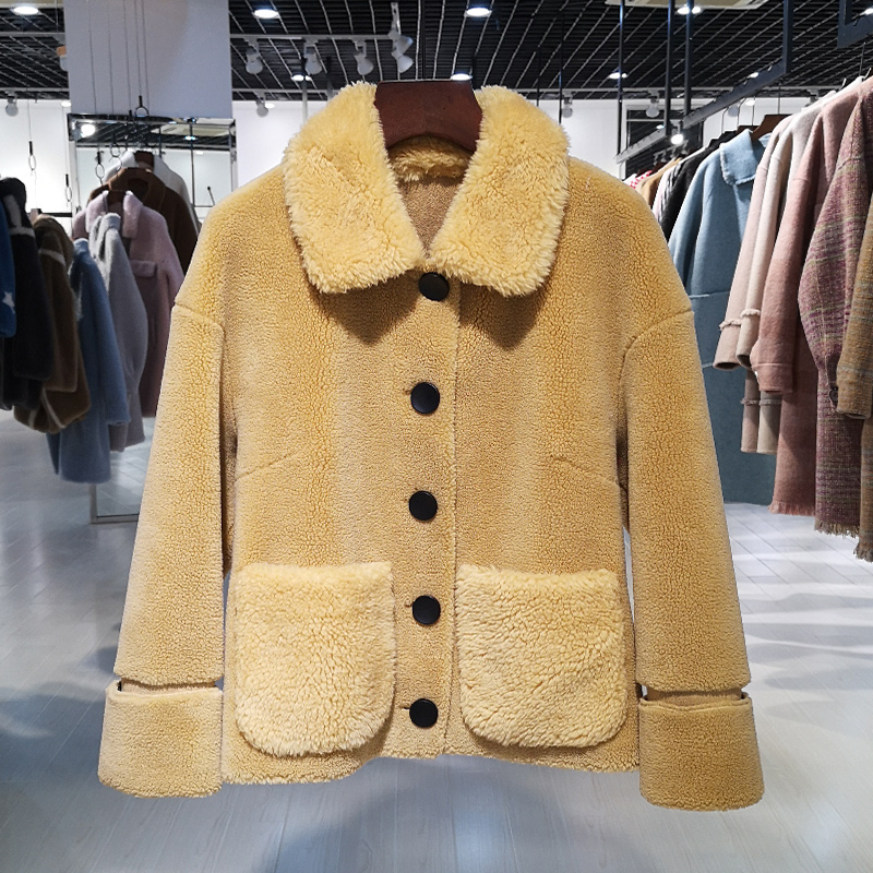 外反季颗粒绒羊剪绒外套女短款2019新款仿皮草皮毛一体羊羔毛大衣在类目 女装/女士精品, 皮草中 - 来自Buy2taobao.com提供专业的淘宝代购服务
