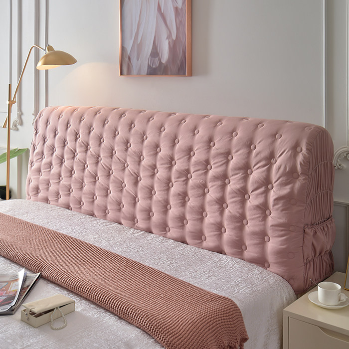 布艺弹力全包加厚床头套罩欧式床头罩现代简约弧形软包靠背防尘罩