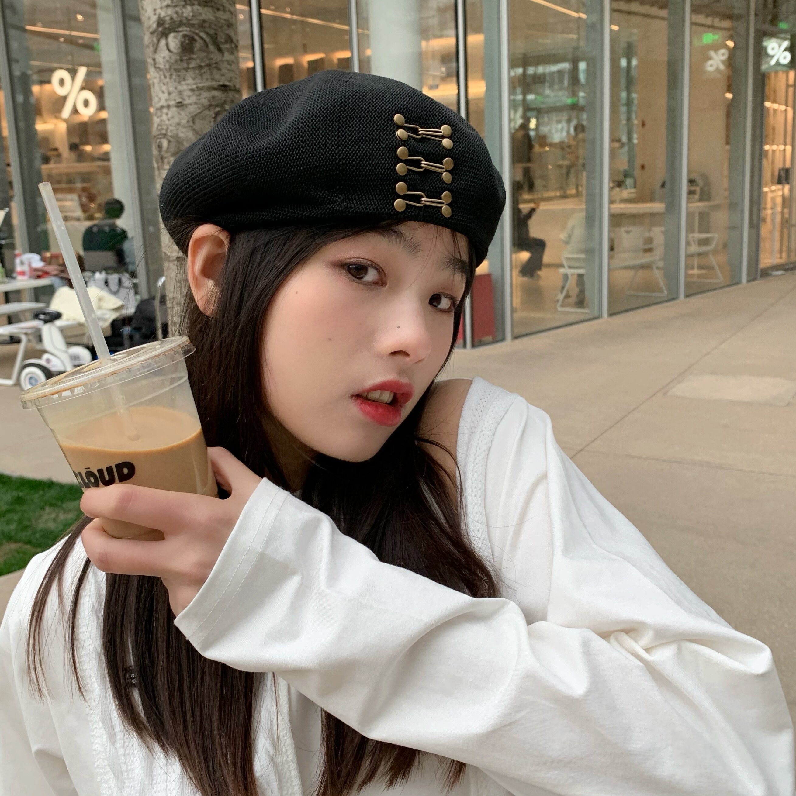 陈奶奶春夏透气贝雷帽女韩版镂空简单百搭纯色时髦画家帽子潮