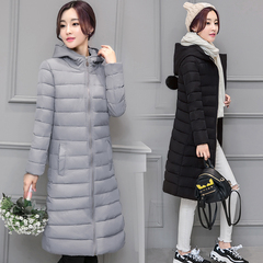 冬天长款棉衣女冬季韩版修身加长加厚羽绒棉服长过膝棉袄冬装外套