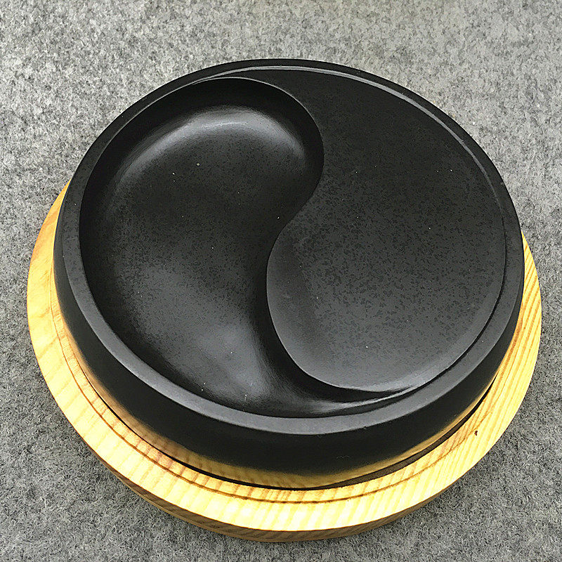 【太极八卦】汪志文作品 歙砚制作名人 济源坑老鱼子