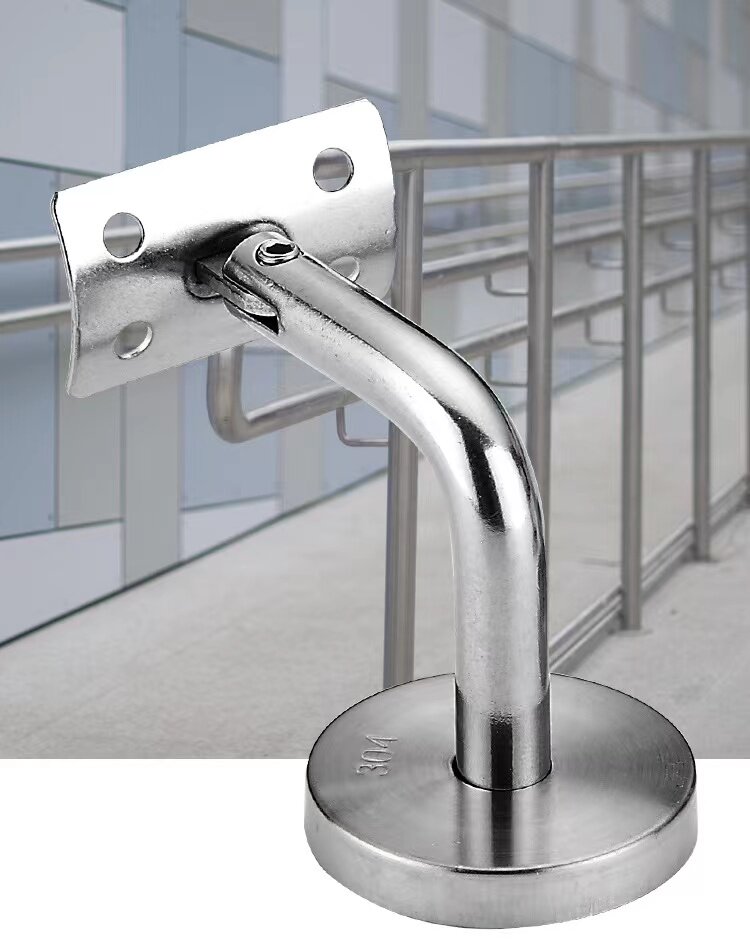 304不锈钢 实心墙托 固定七字弯 实木扶手靠墙配件栏杆护栏支架