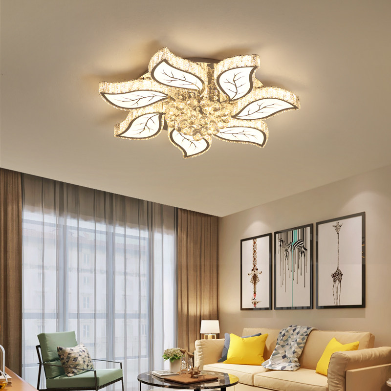 水晶灯圆形创意客厅灯具简约现代led大厅灯大气时尚餐厅灯轻奢灯