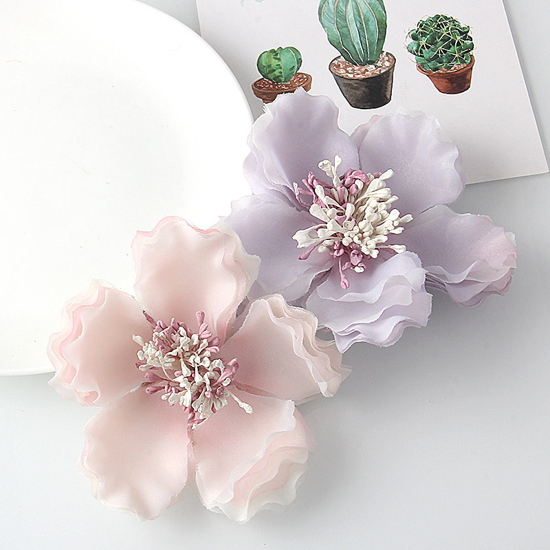 原创手工绢花仙汉服胸花高档质感绢纱花朵胸针女衣服配饰发饰两用