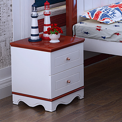 地中海田园白色床头柜简约现代卧室储物柜特价抽屉松木实木床柜子