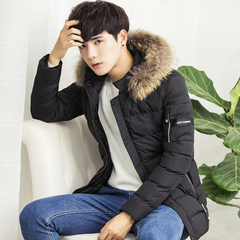 新款冬季男士外套中长款棉衣服冬装韩版潮学生加绒加厚面包服帽毛