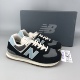 NEW BALANCE NB574系列黑深灰女复古耐磨低帮休闲跑步鞋 WL574RCA