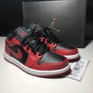 AirJordan 1 Low AJ1黑红脚趾反转禁穿男女休闲篮球鞋553558-606