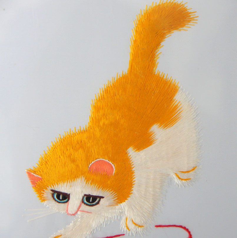 苏绣双面绣 王亚星工作室《线球猫》