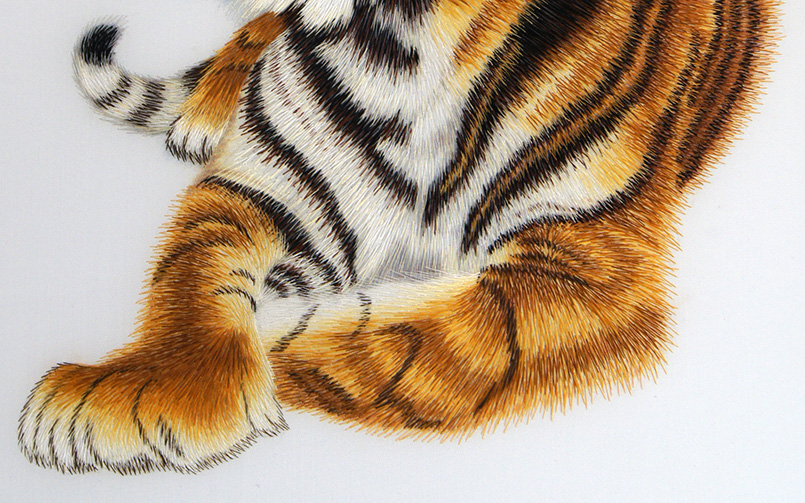 苏绣单面绣 《老虎》